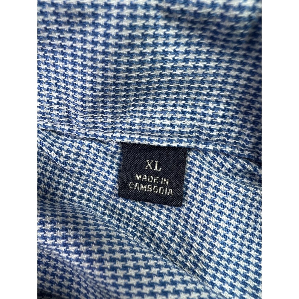 Faherty Reserve Shirt Mens XL Blue Houndstooth Movement Stretch LS - Picture 5 of 11